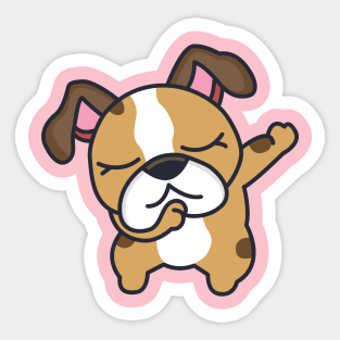 Dabbing French Bulldog Cute Dog cartoon Sticker